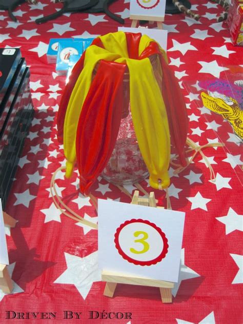 Accent your circus themed party tables. A Carnival / Circus Themed Birthday Party | Driven by Decor