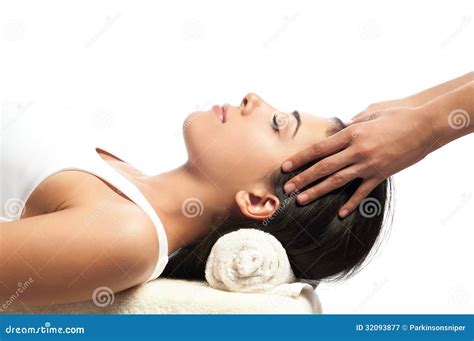 Massaggio Della Testa E Del Fronte Alla Stazione Termale Immagine Stock Immagine Di