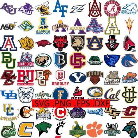 Every College Logo 377 Images In Svg Eps Dxf Png College Sports