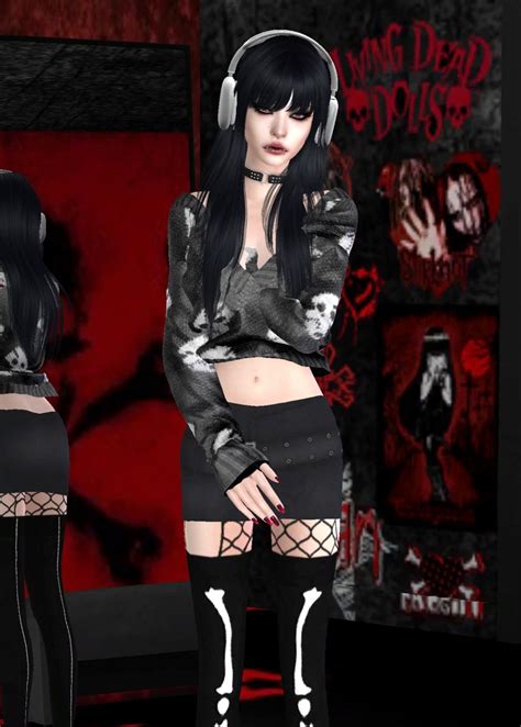 sims 4 cc emo goth alternative scene mallgoth 2000s girls sims 4 sims