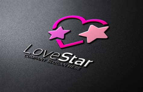 Love Star Logo Logo Templates Creative Market