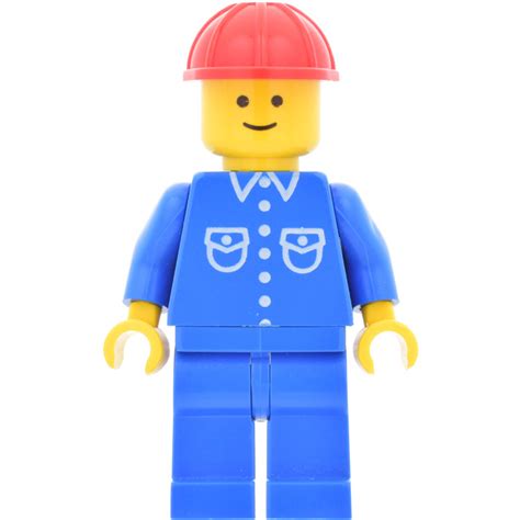 Lego Classic Town Worker With Blue Shirt With 6 White Buttons