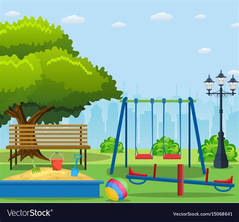 Kids Playground Cartoon Concept Background Vector Image
