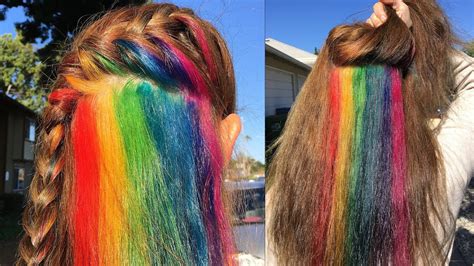Secretly Dye Your Hair Hidden Rainbow Hair Tutorial