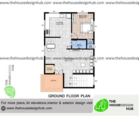 X Ft Bhk Duplex House Plan Design In Sq Ft The House