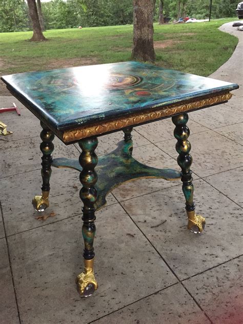 Painted living room furniture painted dining room furniture painted bedroom furniture painted office furniture. Tarot spiritual table,distressed hand painted ,unique ...