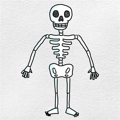 How To Draw A Skeleton Printable Step By Step Drawing