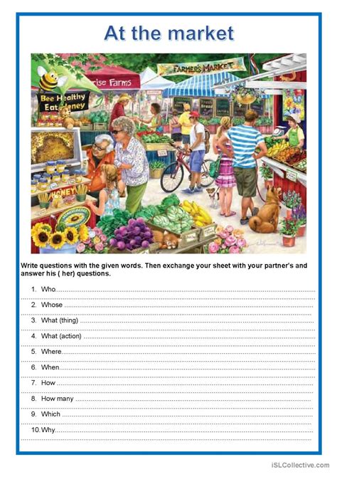 Pairwork At The Market English Esl Worksheets Pdf And Doc