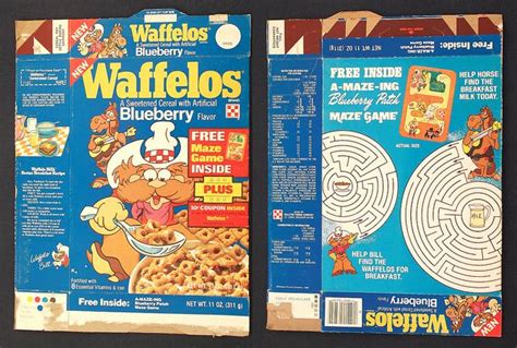 1981 Ralston Blueberry Waffelos Cereal Box Maze Game