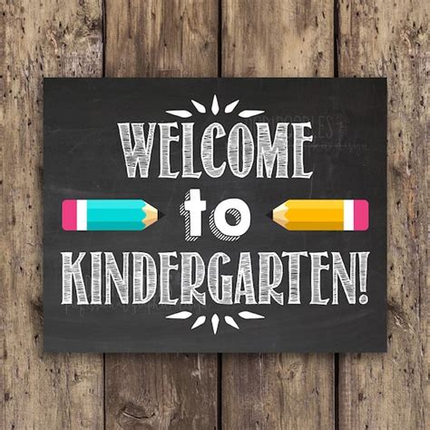 Welcome To Kindergarten Classroom Signs Classroom Welcome Etsy