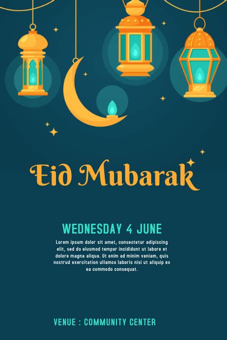 Eid Invitation Card Template Postermywall