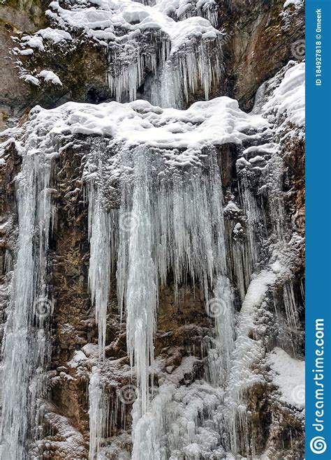 Freezes Partnachklamm In Winter In Garmisch Partenkirchen