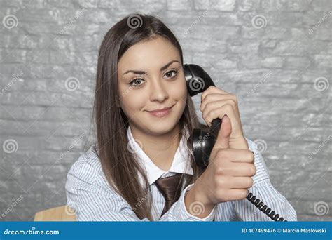 Business Woman Talking On The Phone Thumb Up Stock Photo Image Of