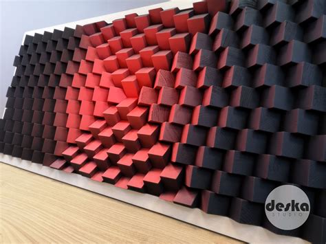 3D Wood Wall Decorative Panel Black Red Sound Acoustic | Etsy