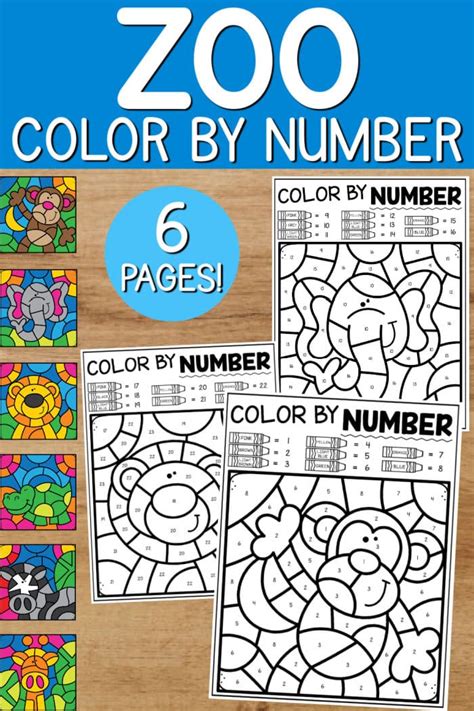 Hard Color By Number Animals