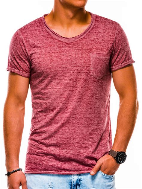 Mens Plain T Shirt S1051 Dark Red Modone Wholesale Clothing For Men