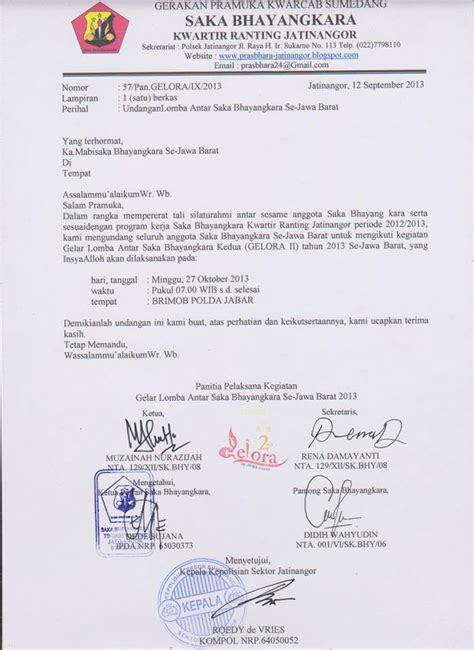 Contoh Surat Undangan Pramuka Contoh Surat