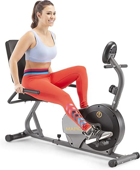 Marcy Magnetic Recumbent Bike With Adjustable Resistance And Transport Wheels NS R Exercise