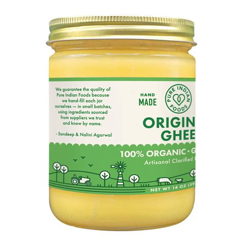 Grassfed Organic Original Ghee By Pure Indian Foods 14 Oz Pasture