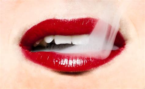 Smoking Red Lips Stock Photo Image Of Cigarette Teeth 62111054