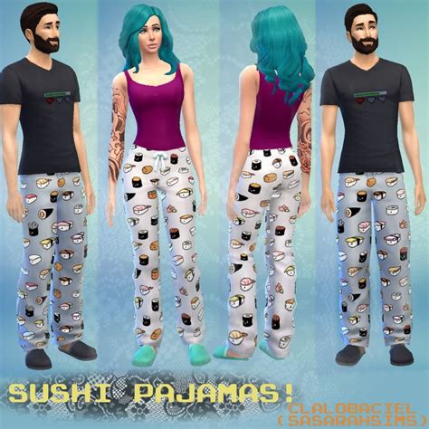 Modthesims Sushi Pajama Pants Sims 4 Clothing Sims 4 Sims 4