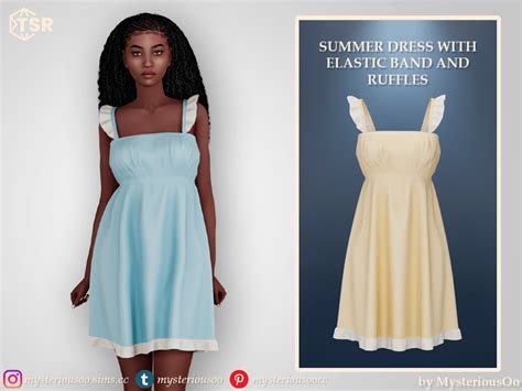 The Sims Resource Summer Dress With Elastic Band And Ruffles