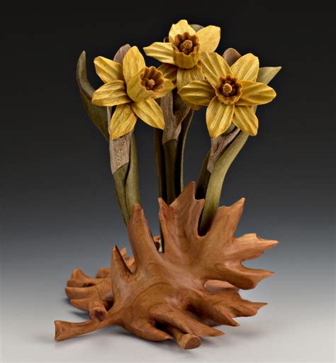 Flowers And Leaves Carved In Wood Nature Wood Carvings