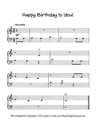 You have reached your limit for today. Happy Birthday to You! Free piano sheet music to print ...