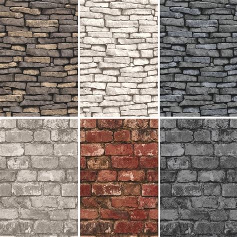 New Luxury Distinctive Brick Wall Stone Rock Slate Effect 10m Wallpaper