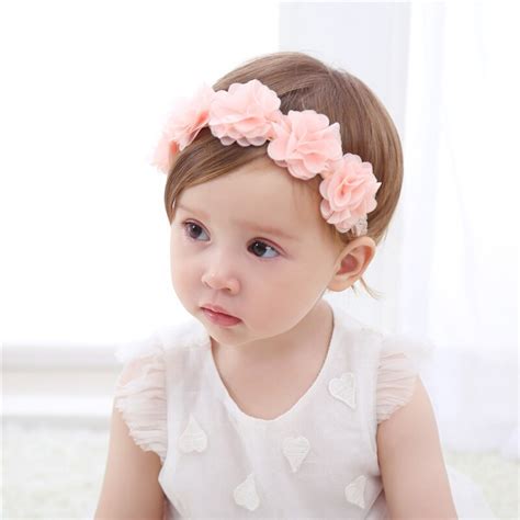 Baby Girl Flower Headbands Hair Accessories Hair Band With 5 Flowers