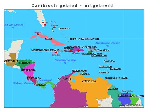 Topografie Caribisch Gebied Uitgebreid Topomania Net