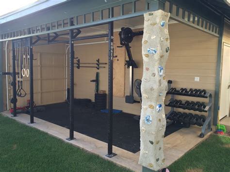 When utilizing a small space such as a backyard shed for an exercise gym or gym shed it's important to think space constraints. home outdoor workout area - Google Search | Home gym decor ...