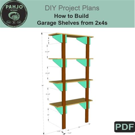 Diy Garage Shelves From 2x4s Plans Pahjo Designs