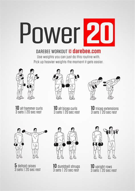 Power 20 Workout Dumbell Workout Strong Arms Workout Dumbbell Workout At Home