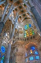 interior of sagrada familia in barcelona | HDR creme