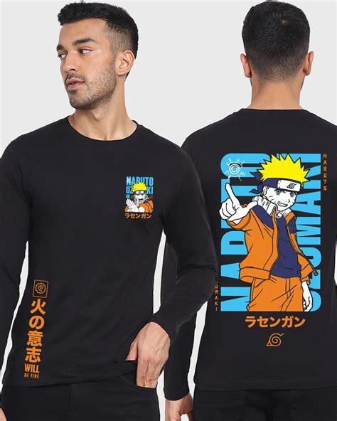 Buy Mens Black Naruto Uzumaki Dattebayo Graphic Printed T Shirt Online