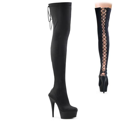 delight strappy knee boot up to uk 11 6 stiletto heels sexy shooz