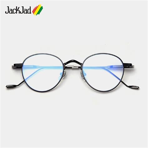 jackjad 2021 vintage round metal style tom 21 plain glasses anti blue ray fashion brand design