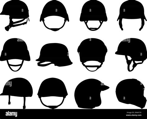 Set Of Military Helmet Silhouette Stock Vector Image Art Alamy