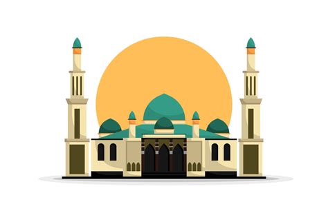 Islamic Mosque Building Vector Illustration 2078807 Vector Art At Vecteezy