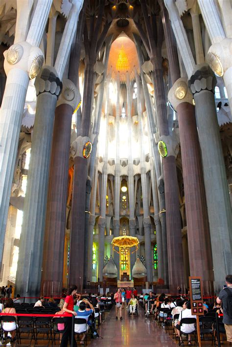 Inside Of La Sagrada Familia In Barcelona Spain La Sagrada Familia