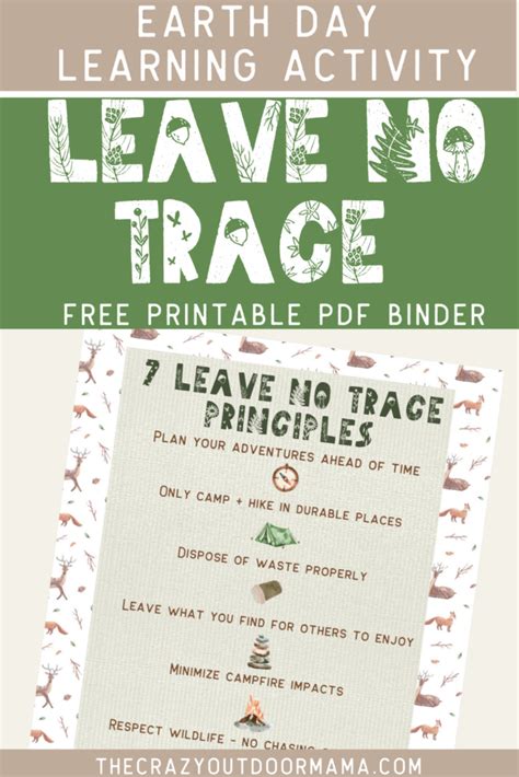 7 Leave No Trace Principles Printable Pdf Worksheet For Kids The