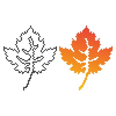 Autumn Leaf Pixel Art 8 Bit Vector Icon Illustration 7721085 Vector