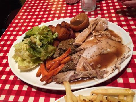 This meal can take place any time from the evening of christmas eve to the evening of christmas day itself. Christmas Dinner (Turkey with Yorkshire pudding, complete with Christmas crackers too ...
