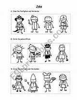 Jobs Coloring Worksheet Occupations Professions Worksheets Vocabulary Esl sketch template