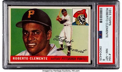 1955 Topps Roberto Clemente 164 Psa Nm Mt 8 Baseball Cards Lot 80165 Heritage Auctions