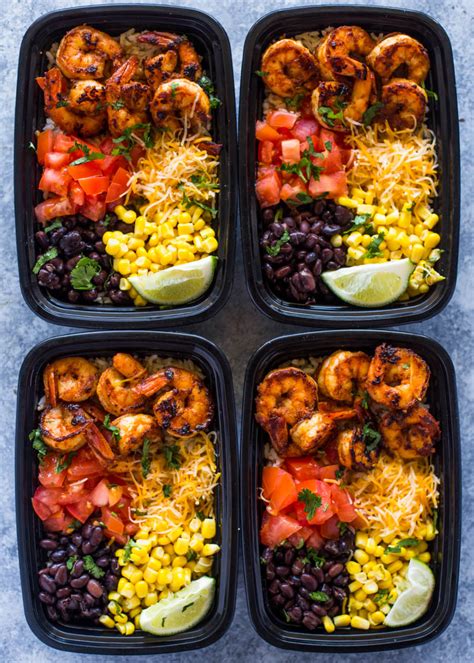 Make sure they're thawed if you're using frozen shrimp (run them under cool water). Meal-Prep Shrimp Taco Bowls | Gimme Delicious