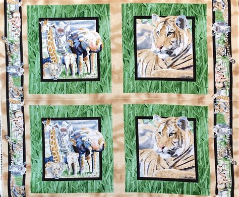Lion Tiger Out Of Africa Jungle Safari Wildlife Fabric Pillow Etsy
