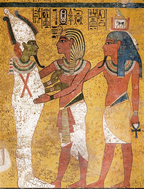 tomb of tutankhamun wall decorations in kv62 greeting card by egyptian history