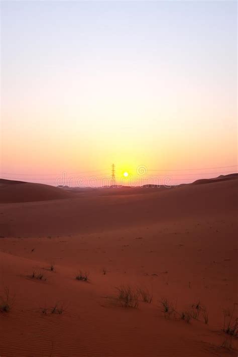 Pastel Colored Desert Sunrise In Riyadh Saudi Arabia Stock Photo